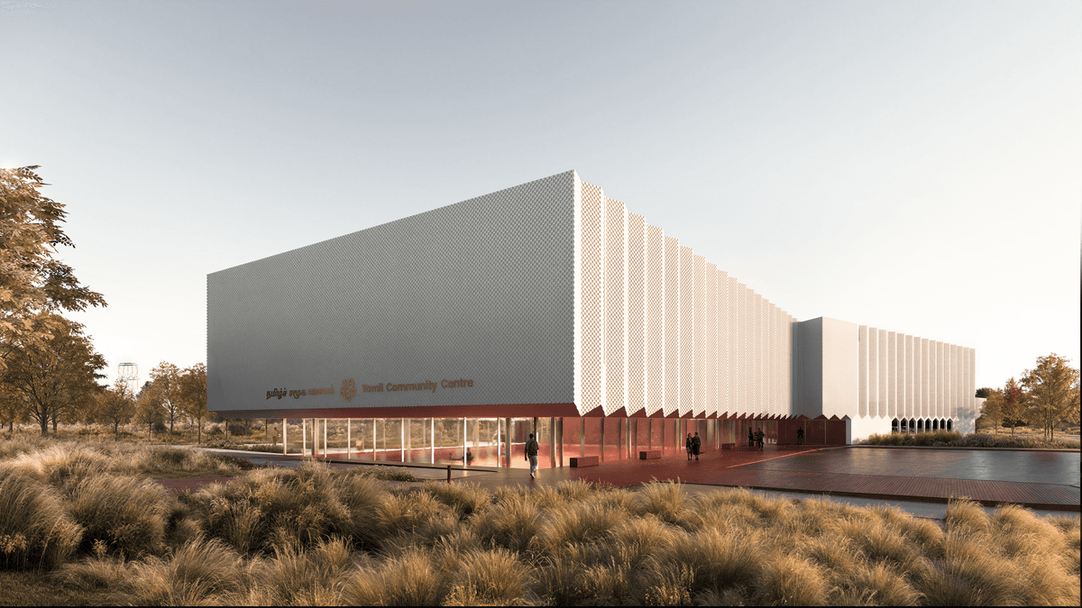 Architectural perspective of the planned Tamil Community Centre
